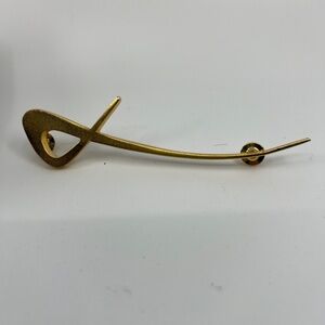Vintage Gold Finish Modernist , Abstract Pin/Brooch ,by  Lee Wolfe